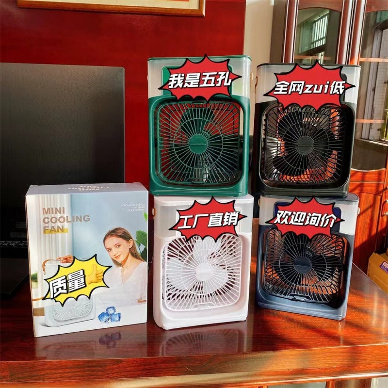 Five-Hole Spray Fan Desktop Usb Small Fan Humidifier Refrigeration Air Conditioning Fan Mini Electric Fan - Image 4